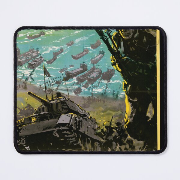 Item preview, World War II Propaganda Poster | The Attack Begins in the Factory | British Military & Industrial Art | Historical Home Decor designed and sold by artofuniverse.