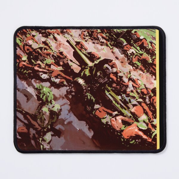 Item preview, WWII Propaganda Poster | Industrial Production in War | Soldiers in Owen Stanley Mountains | Artillery & Military Logistics designed and sold by artofuniverse.