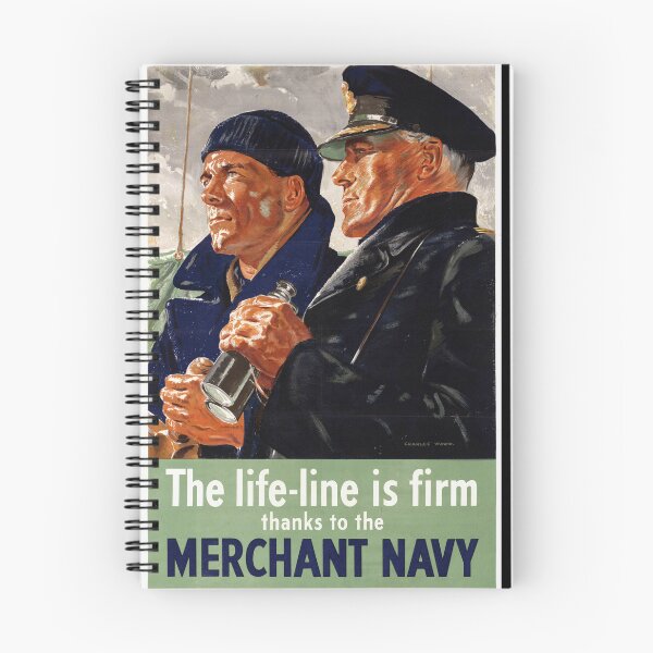Item preview, WWII British Propaganda Poster | Merchant Navy Tribute Art | Heroic Sailors & Officer | Bold Colors & Historical Significance designed and sold by artofuniverse.