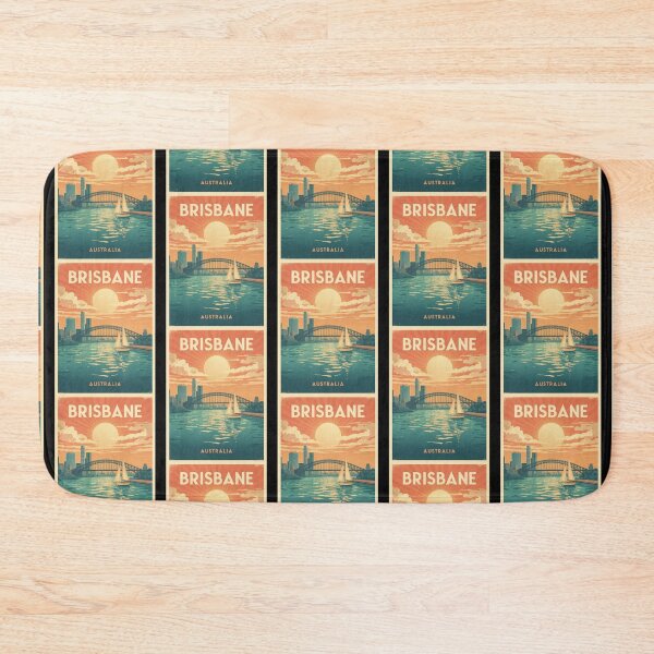 Item preview, Brisbane Australia Poster – Story Bridge, City Skyline and River Vintage Travel Art designed and sold by FestivityFinds.