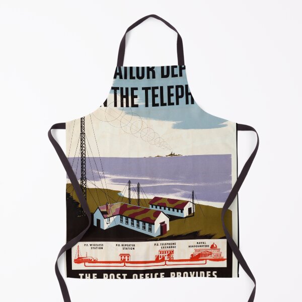 Item preview, Vintage WWII Poster Reproduction | British Propaganda Art | Sailor & Telephone Communication | Mid-Century Modern Design designed and sold by artofuniverse.