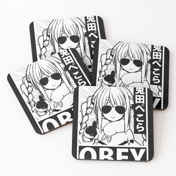 Item preview, Hololive Usada Pekora Obey Black  White designed and sold by IsabellForstner.