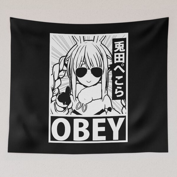 Item preview, Hololive Usada Pekora Obey Black  White designed and sold by IsabellForstner.
