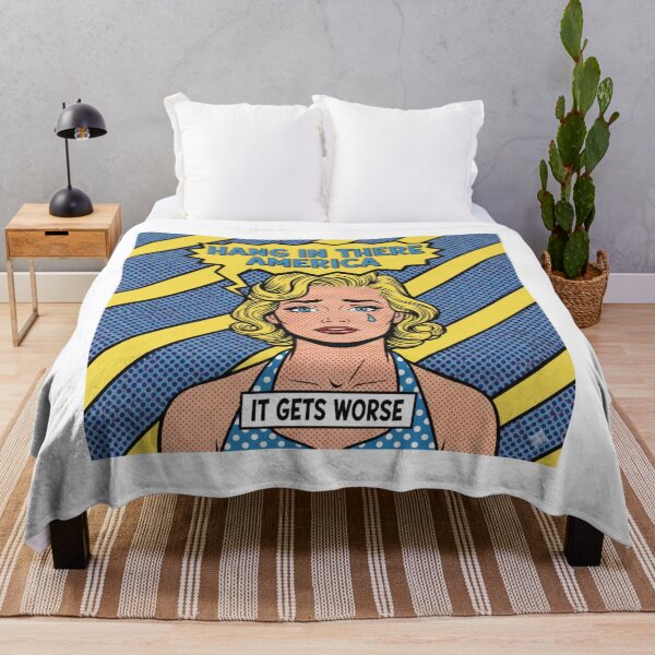Item preview, Hang in there, America, It get's worse, dark humor, funnyfits70, Humor, Funny, retro, vintages, funny quotes, animal humor, designed and sold by FunnyFits70.