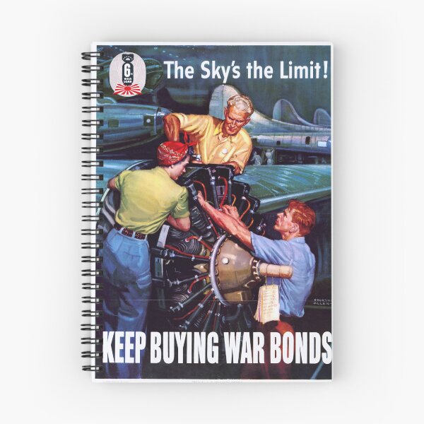 Item preview, The Sky's the Limit WWII War Bond Poster | Patriotic Industrial Art | Aviation & Home Front Mobilization | Courtney Allen designed and sold by artofuniverse.