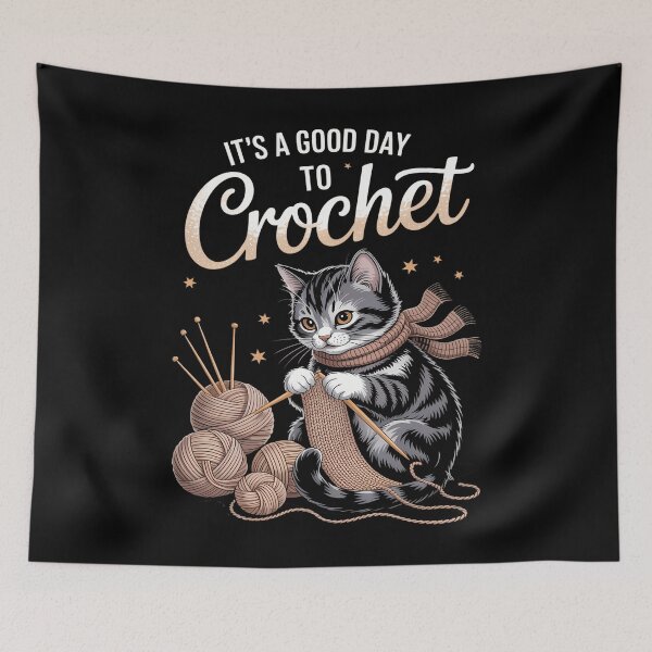 Item preview, It's a Good Day to Crochet Cat - Crochet Lovers Crocheter  designed and sold by TyraYoung.