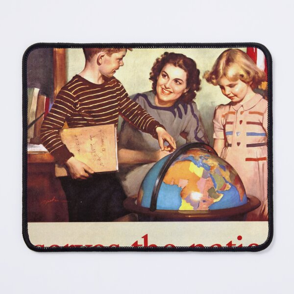 Item preview, Vintage Educational Poster | Teacher Serves Nation | Mid-20th Century Art | Patriotic WWII Era | Realism & American Values designed and sold by artofuniverse.