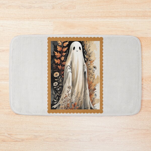 Item preview,   Botanical Ghost, Cute Autumn Floral Halloween Illustration, Cute Fall Ghost, Cute Ghost with Autumn Leaves, Cozy Halloween Fall Aesthetic Stamps Design designed and sold by KolorellaS.