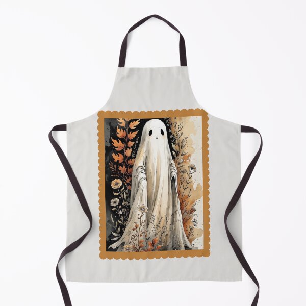 Item preview,   Botanical Ghost, Cute Autumn Floral Halloween Illustration, Cute Fall Ghost, Cute Ghost with Autumn Leaves, Cozy Halloween Fall Aesthetic Stamps Design designed and sold by KolorellaS.