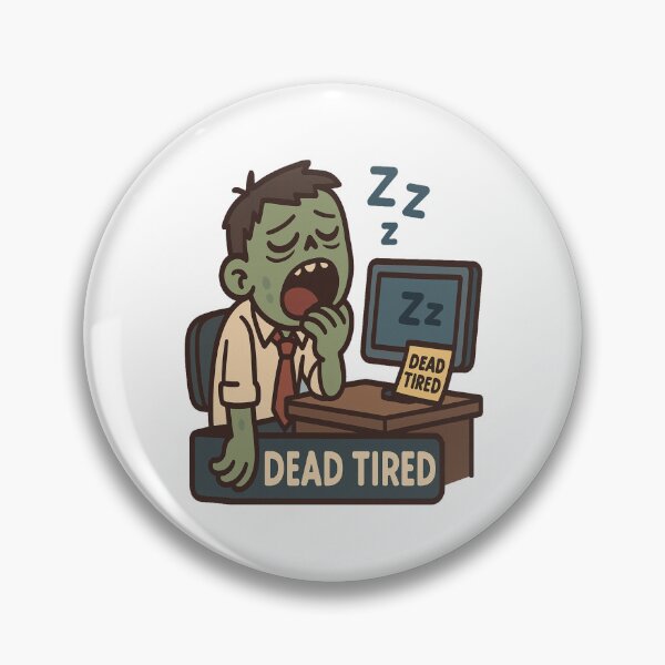 Item preview, Dead Tired Zombie Office Funny Sticker designed and sold by NitkiStudio.