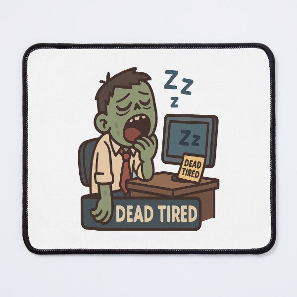 Item preview, Dead Tired Zombie Office Funny Sticker designed and sold by NitkiStudio.