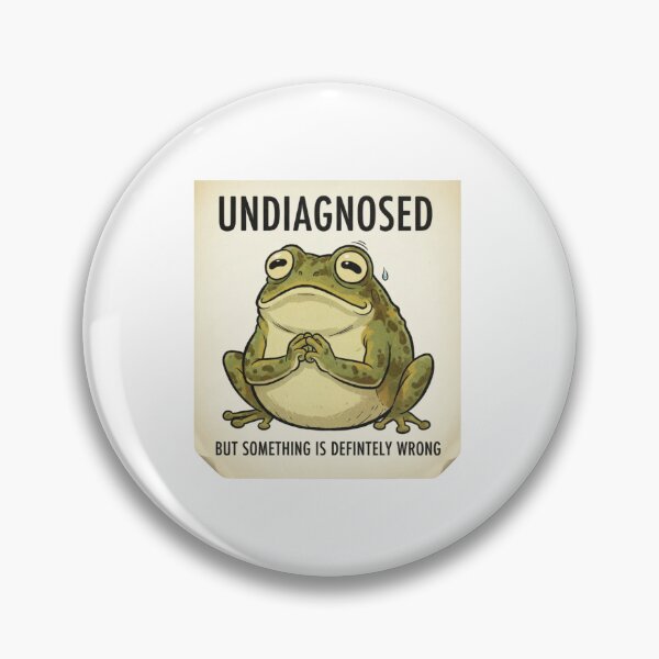Item preview, Undiagnosed, something is not right, dark humor, frog, funnyfits70, Humor, Funny, retro, vintages, funny quotes, animal humor, designed and sold by FunnyFits70.