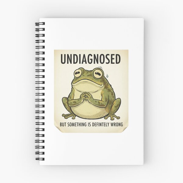 Item preview, Undiagnosed, something is not right, dark humor, frog, funnyfits70, Humor, Funny, retro, vintages, funny quotes, animal humor, designed and sold by FunnyFits70.