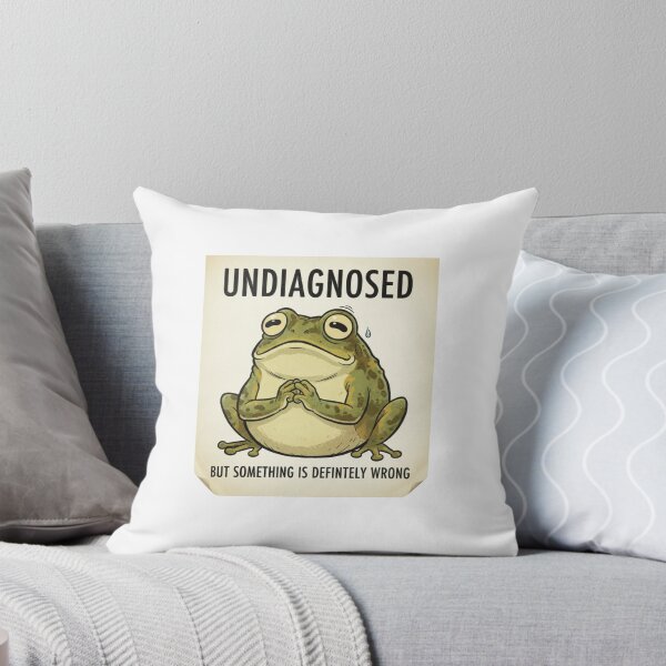 Item preview, Undiagnosed, something is not right, dark humor, frog, funnyfits70, Humor, Funny, retro, vintages, funny quotes, animal humor, designed and sold by FunnyFits70.