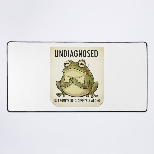Item preview, Undiagnosed, something is not right, dark humor, frog, funnyfits70, Humor, Funny, retro, vintages, funny quotes, animal humor, designed and sold by FunnyFits70.