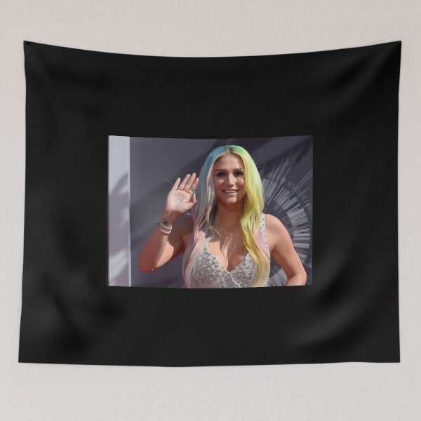 Item preview, Kesha – Rainbow Hair Pop Star Aesthetic Portrait designed and sold by vasilacielloa.