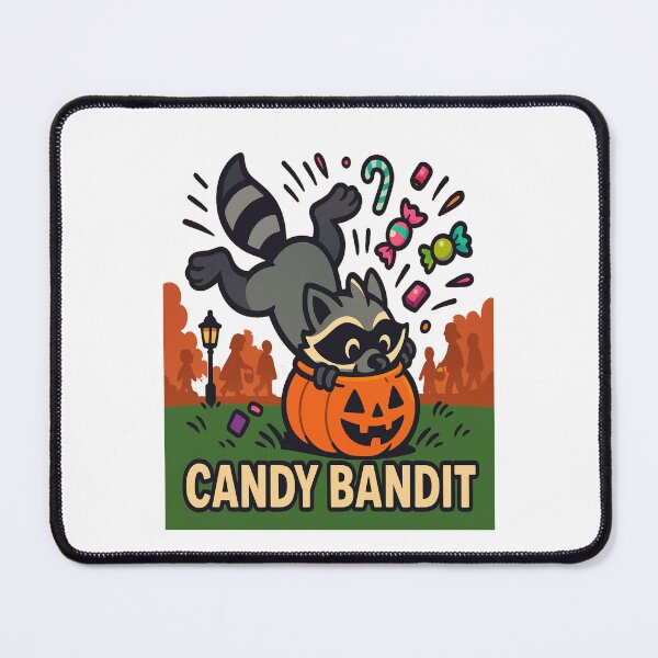 Item preview, Candy Bandit Raccoon Funny Halloween Sticker designed and sold by NitkiStudio.