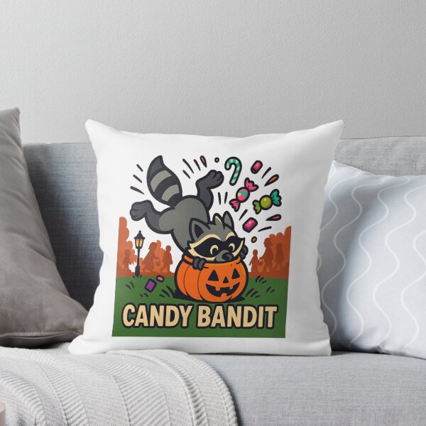 Item preview, Candy Bandit Raccoon Funny Halloween Sticker designed and sold by NitkiStudio.