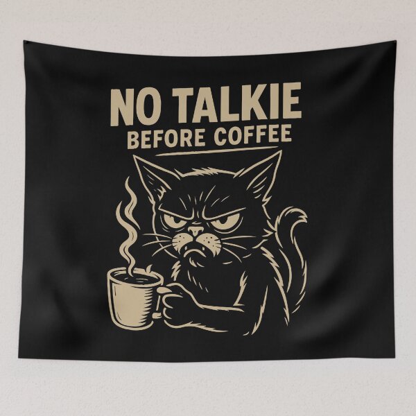 Item preview, No Talkie Before Coffee Funny Cat Design designed and sold by LuminOrb.