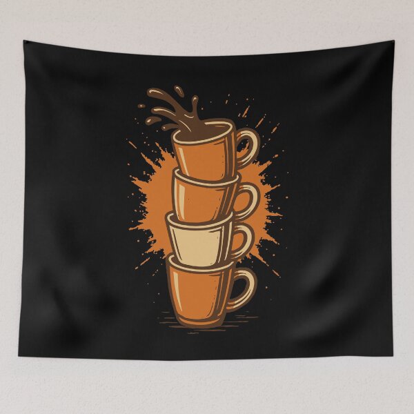Item preview, Coffee Splash Stack Caffeine Humor Art designed and sold by LuminOrb.
