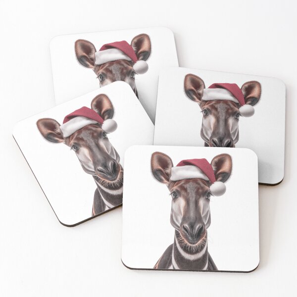 Item preview, Okapi with Christmas Hat – Festive Okapi Xmas Design designed and sold by LazyOwlStore.