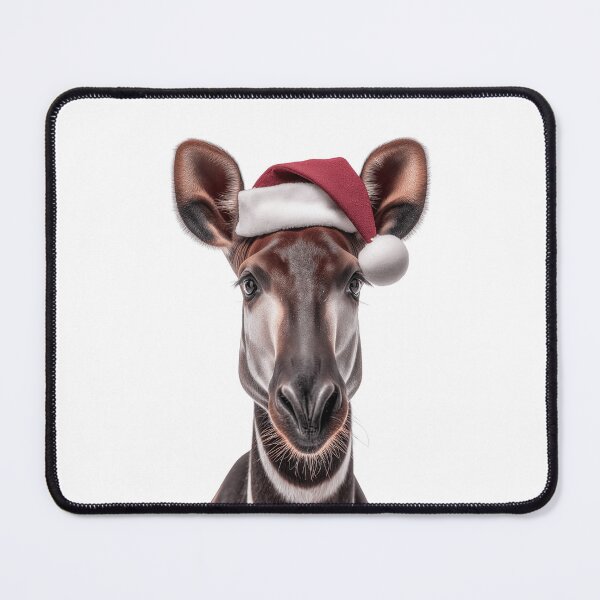 Item preview, Okapi with Christmas Hat – Festive Okapi Xmas Design designed and sold by LazyOwlStore.