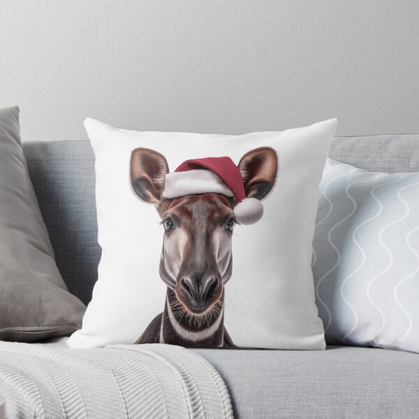 Item preview, Okapi with Christmas Hat – Festive Okapi Xmas Design designed and sold by LazyOwlStore.