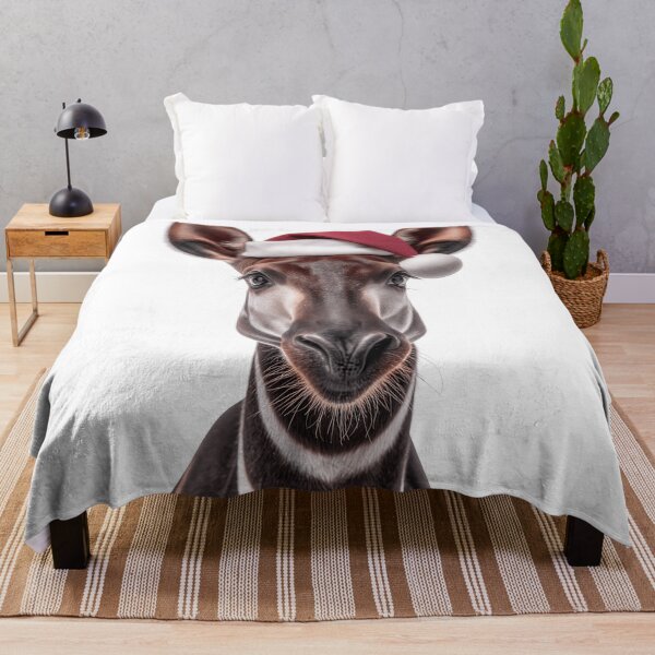 Item preview, Okapi with Christmas Hat – Festive Okapi Xmas Design designed and sold by LazyOwlStore.