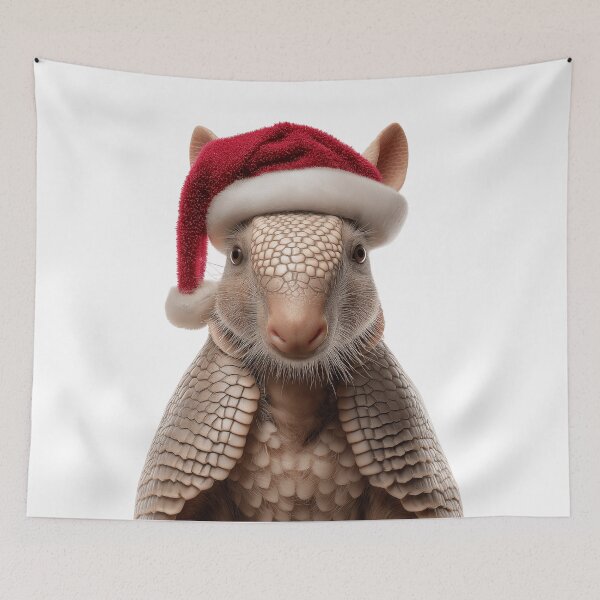 Item preview, Armadillo with Christmas Hat – Festive Armadillo Xmas Design designed and sold by LazyOwlStore.