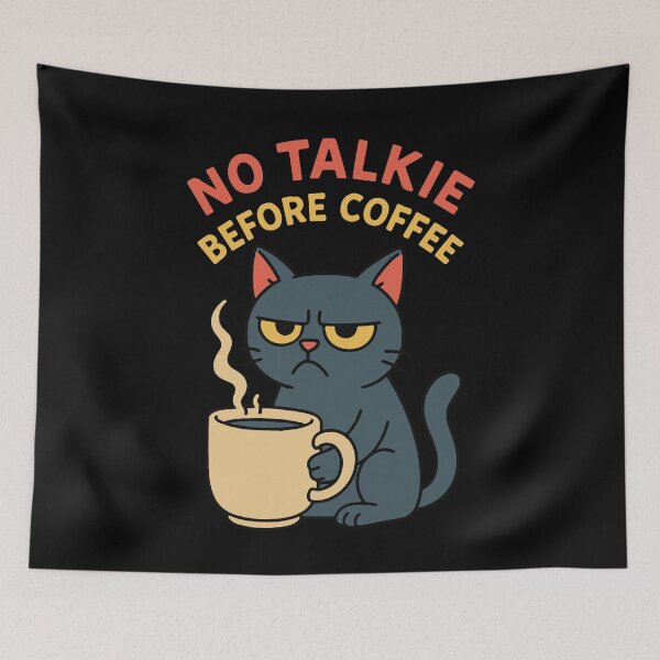 Item preview, No Talkie Before Coffee Cute Cat Design Funny designed and sold by LuminOrb.