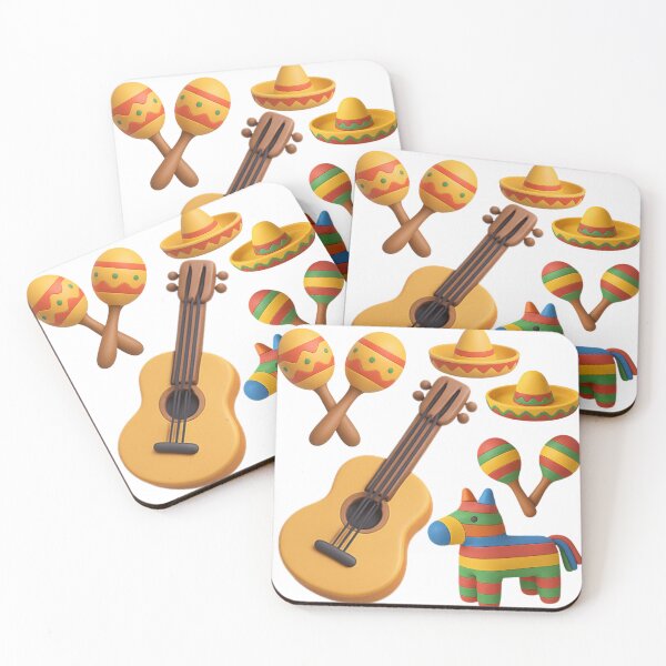 Item preview, 3D Mexican Fiesta Set: Guitar, Sombrero, Maracas, and Piñata designed and sold by Nok-Thep.