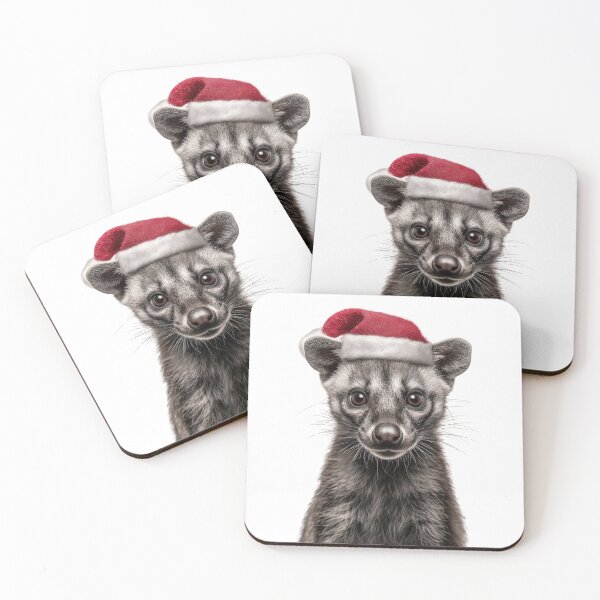 Item preview, Civet with Christmas Hat – Festive Civet Xmas Design designed and sold by LazyOwlStore.