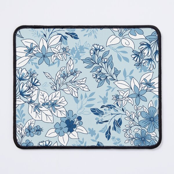 Item preview, Blue Monochrome Botanicals Pattern designed and sold by Farissa Designs.