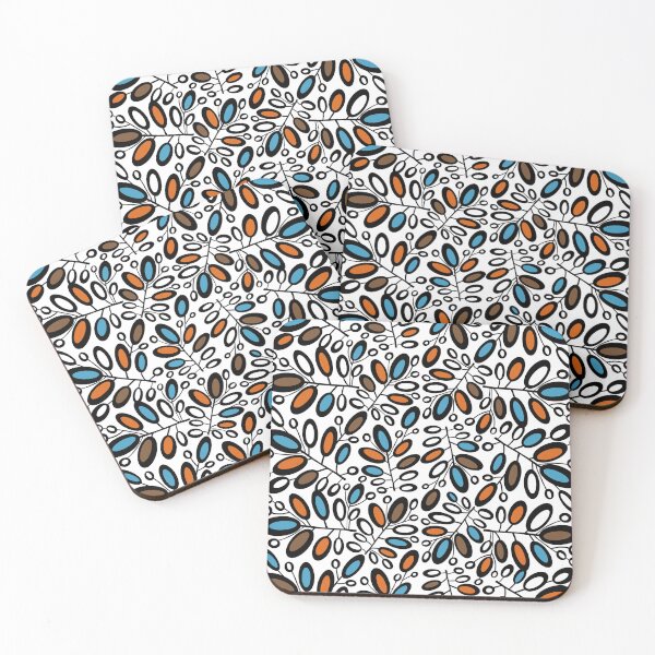 Item preview, Multicolored leaf pattern fabric designed and sold by Toyney.