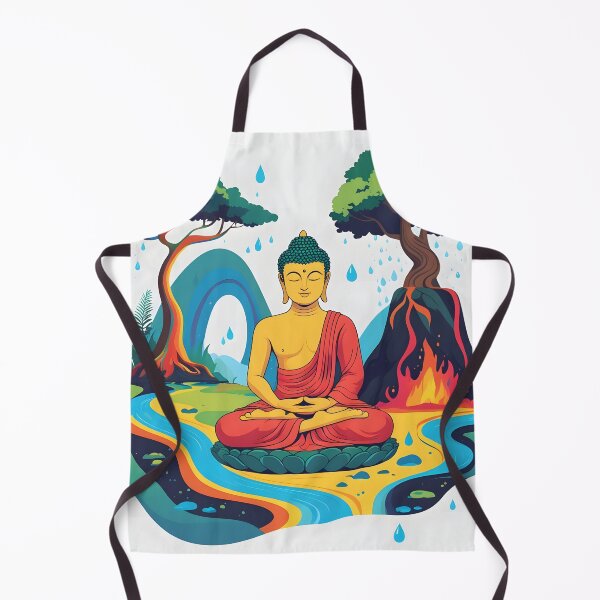 Item preview, Serene Balance: Buddha Amidst Nature's Elements designed and sold by UrvashiStudio.