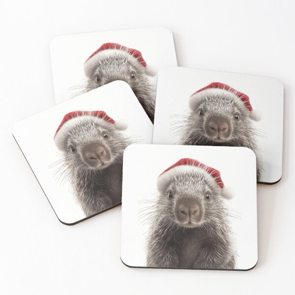 Artikelvorschau, Stachelschwein mit Weihnachtsmütze – Festliches Stachelschwein-Weihnachtsdesign entworfen und verkauft von LazyOwlStore.