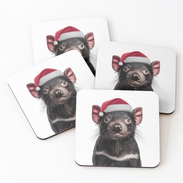 Item preview, Tasmanian Devil with Christmas Hat – Festive Tasmanian Devil Xmas Design designed and sold by LazyOwlStore.