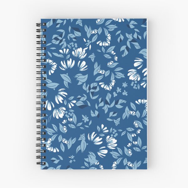 Item preview, Blue Monochrome Botanicals Pattern designed and sold by Farissa Designs.