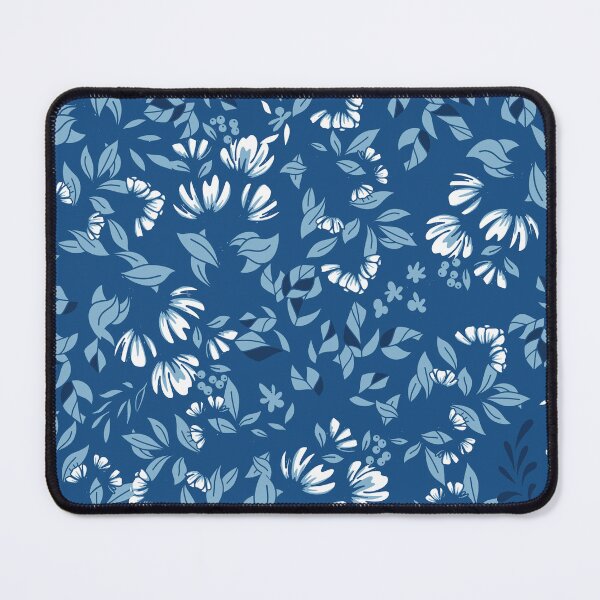 Item preview, Blue Monochrome Botanicals Pattern designed and sold by Farissa Designs.