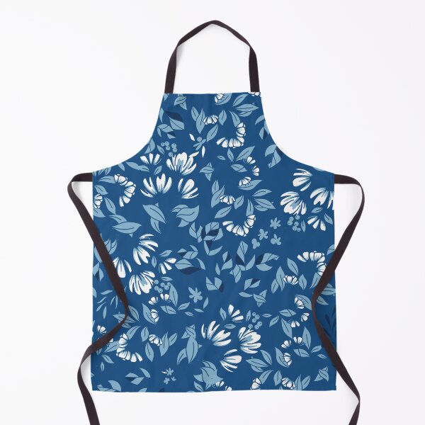Item preview, Blue Monochrome Botanicals Pattern designed and sold by Farissa Designs.