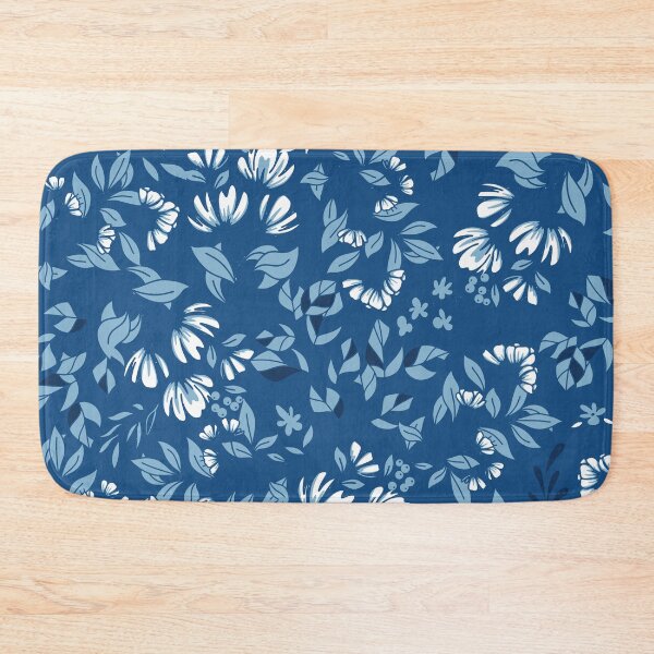Item preview, Blue Monochrome Botanicals Pattern designed and sold by Farissa Designs.