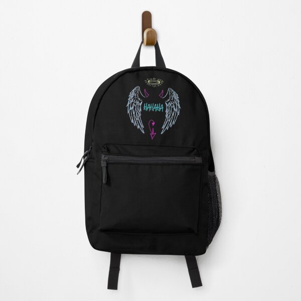 Item preview, Neon Angel Wings, Devil Horns, and Halo with Graffiti HAHAHA – Vibrant Digital Illustration designed and sold by PixelVibe782.