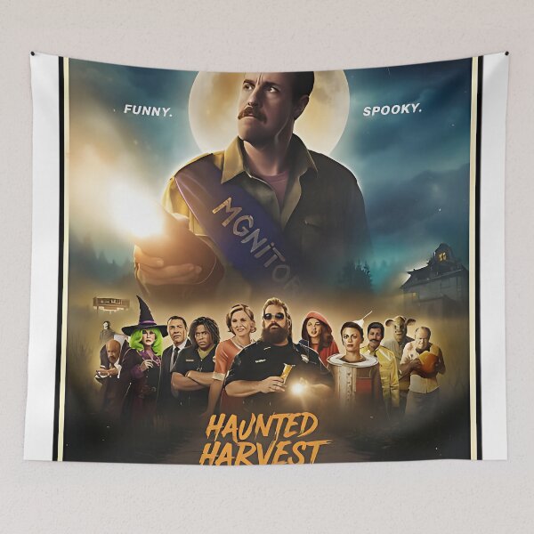 Item preview, Haunted Harvest Hootenanny – Funny Spooky Halloween Retro Poster Design designed and sold by Rassrus.
