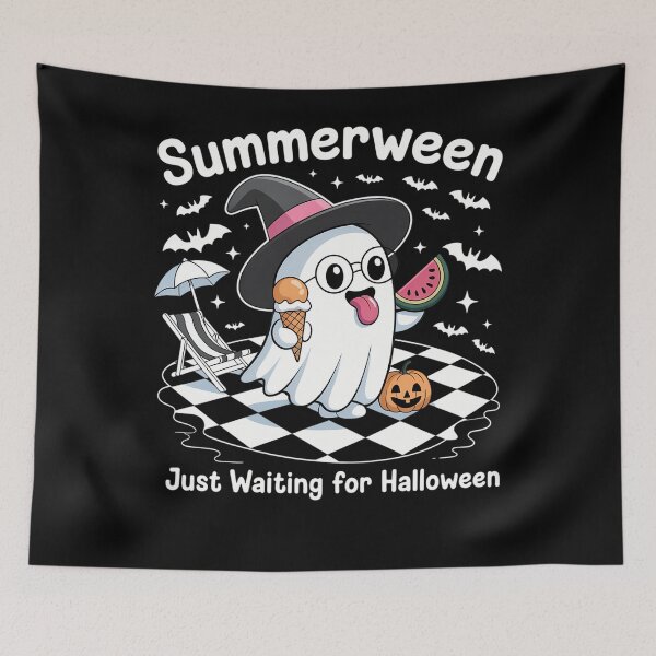 Item preview,  Summerween Spooky Halloween Summer Vibes Pumpkin Ghost designed and sold by tabdejinti.