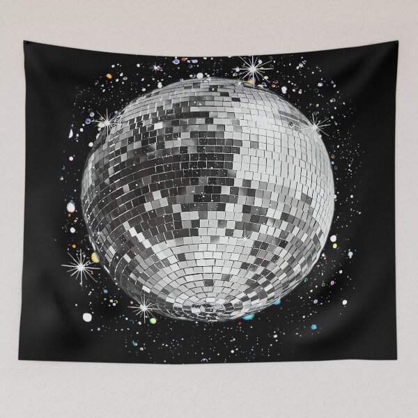 Item preview, Black and White Disco Ball Club Retro designed and sold by wardpowerslamon.