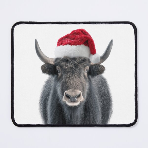 Item preview, Yak with Christmas Hat – Festive Yak Xmas Design designed and sold by LazyOwlStore.