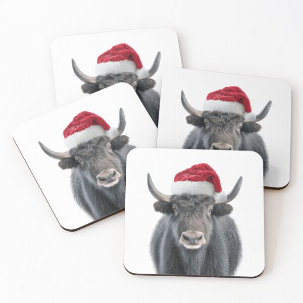 Item preview, Yak with Christmas Hat – Festive Yak Xmas Design designed and sold by LazyOwlStore.