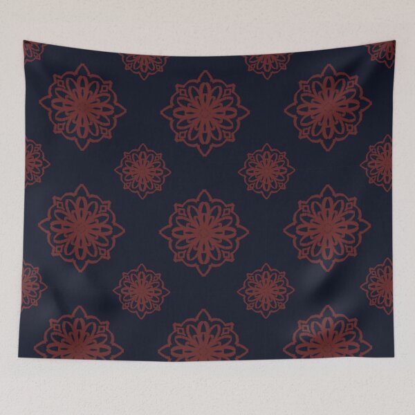 Item preview, Silk fabric pattern with colored lines and flowers designed and sold by Toyney.