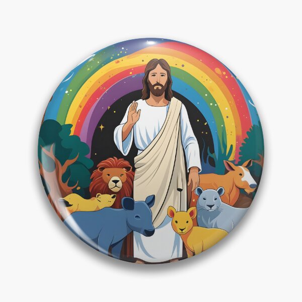 Item preview, Divine Harmony: Jesus, Animals, and the Covenant Rainbow designed and sold by UrvashiStudio.