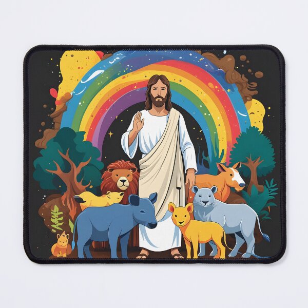 Item preview, Divine Harmony: Jesus, Animals, and the Covenant Rainbow designed and sold by UrvashiStudio.